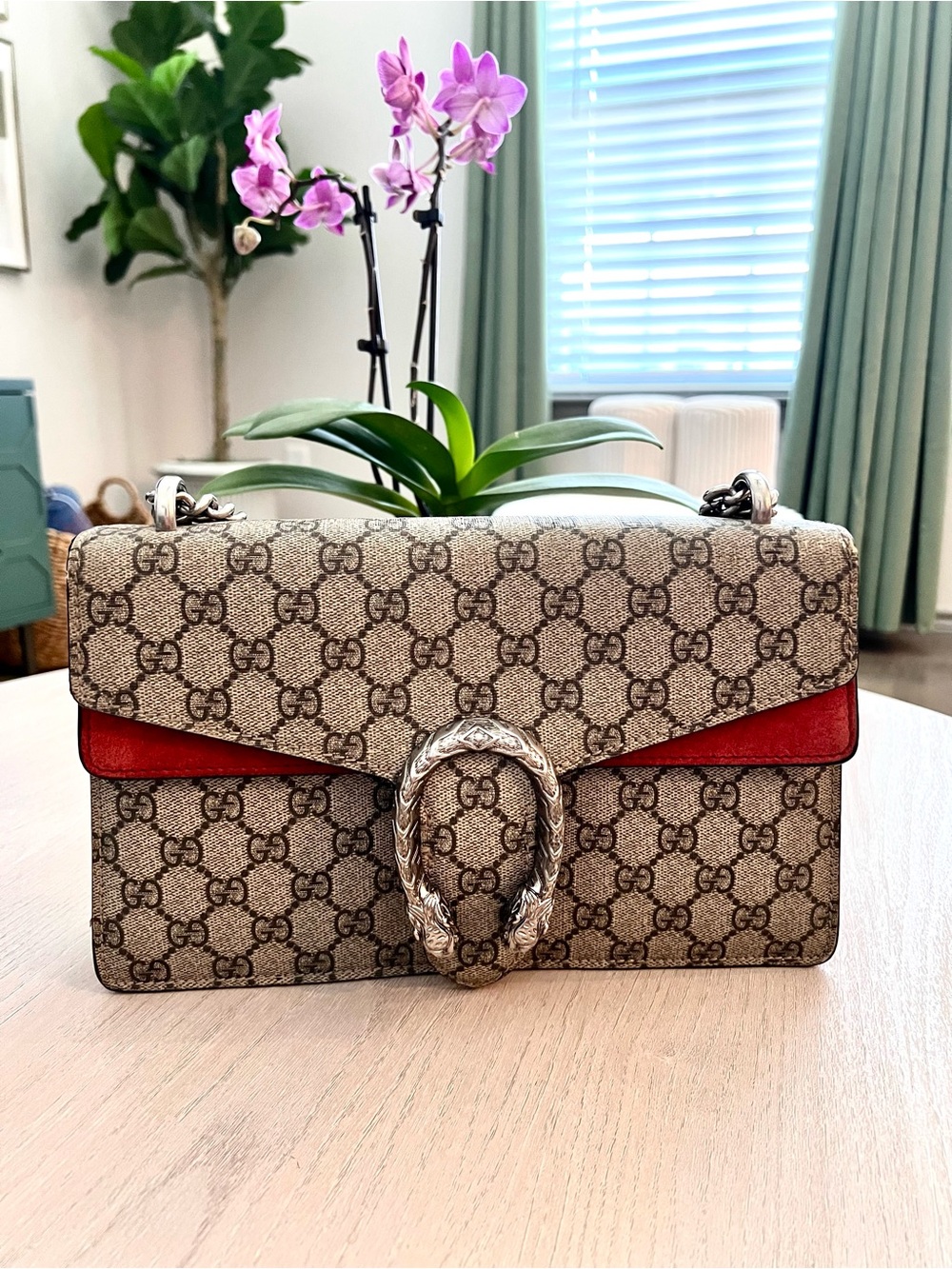 Gucci GG Supreme Dionysus Medium Shoulder Bag.